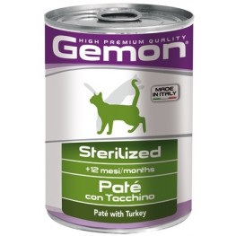 Gemon Cat Sterilised консервы для стерилизованных кошек паштет индейка 400г